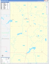 Lincoln County, MN Wall Map Zip Code Basic Style 2024