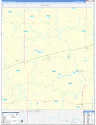 Lincoln County, OK Wall Map Zip Code Basic Style 2024