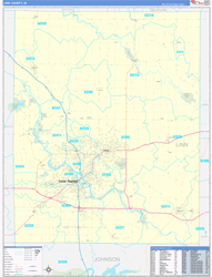 Linn County, IA Wall Map Zip Code Basic Style 2024
