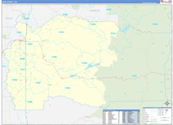 Linn County, OR Wall Map Zip Code Basic Style 2024