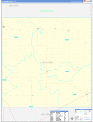 Lipscomb County, TX Wall Map Zip Code Basic Style 2024