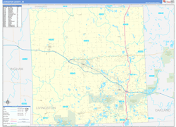 Livingston County, MI Wall Map Zip Code Basic Style 2024
