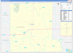 Livingston County, MO Wall Map Zip Code Basic Style 2024
