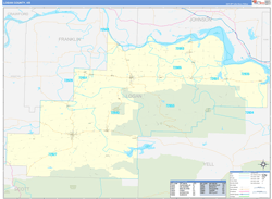 Logan County, AR Wall Map Zip Code Basic Style 2024