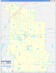 Lonoke County, AR Wall Map Zip Code Basic Style 2024