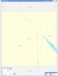 Loup County, NE Wall Map Zip Code Basic Style 2024