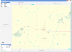 Lucas County, IA Wall Map Zip Code Basic Style 2024