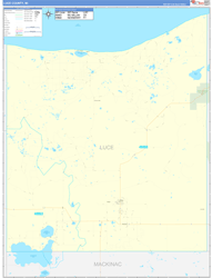 Luce County, MI Wall Map Zip Code Basic Style 2024