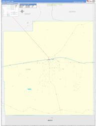 Luna County, NM Wall Map Zip Code Basic Style 2024