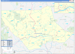 Lycoming County, PA Wall Map Zip Code Basic Style 2024