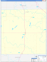 Lynn County, TX Wall Map Zip Code Basic Style 2024