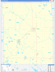 Lyon County, MN Wall Map Zip Code Basic Style 2024