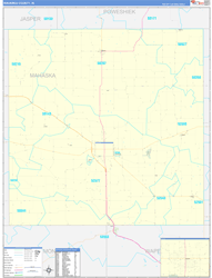 Mahaska County, IA Wall Map Zip Code Basic Style 2024