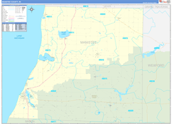 Manistee County, MI Wall Map Zip Code Basic Style 2024