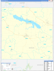 Marion County, IA Wall Map Zip Code Basic Style 2024
