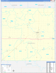 Marshall County, IA Wall Map Zip Code Basic Style 2024