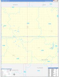 McCook County, SD Wall Map Zip Code Basic Style 2024
