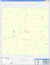 McDonough County, IL Wall Map Zip Code Basic Style 2024