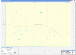 McPherson County, NE Wall Map Zip Code Basic Style 2023