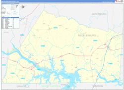 Mecklenburg County, VA Zip Code Map