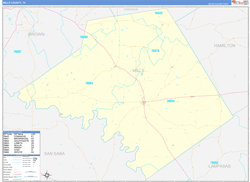 Mills County, TX Zip Code Map