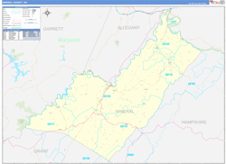 Mineral County, WV Zip Code Map
