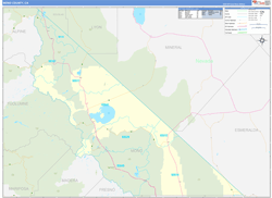 Mono County, CA Wall Map Zip Code Basic Style 2024