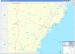 Monroe County, MI Wall Map Zip Code Basic Style 2024