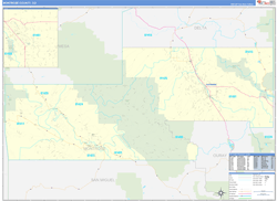Montrose County, CO Wall Map Zip Code Basic Style 2024