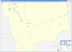 Musselshell County, MT Wall Map Zip Code Basic Style 2023