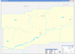 Nance County, NE Wall Map Zip Code Basic Style 2023