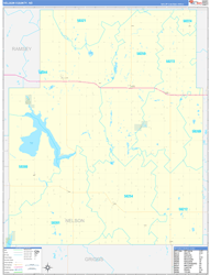 Nelson County, ND Wall Map Zip Code Basic Style 2023