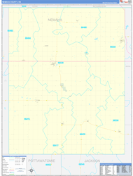 Nemaha County, KS Wall Map Zip Code Basic Style 2024