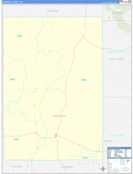 Niobrara County, WY Wall Map Zip Code Basic Style 2024