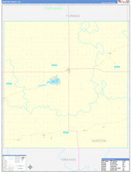 Norton County, KS Wall Map Zip Code Basic Style 2024
