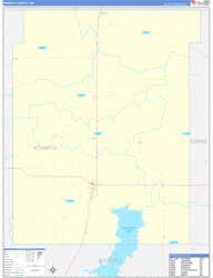 Nowata County, OK Wall Map Zip Code Basic Style 2024