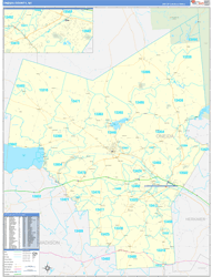 Oneida County, NY Wall Map Zip Code Basic Style 2024