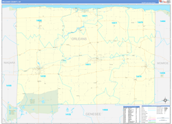Orleans County, NY Wall Map Zip Code Basic Style 2024