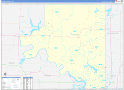Osage County, OK Wall Map Zip Code Basic Style 2024