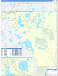 Osceola County, FL Wall Map Zip Code Basic Style 2023