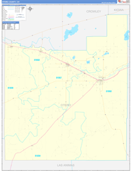 Otero County, CO Wall Map Zip Code Basic Style 2024