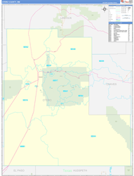 Otero County, NM Wall Map Zip Code Basic Style 2024