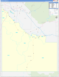Owyhee County, ID Wall Map Zip Code Basic Style 2024