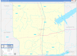 Panola County, MS Wall Map Zip Code Basic Style 2024