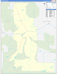 Park County, MT Wall Map Zip Code Basic Style 2023