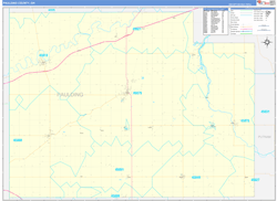Paulding County, OH Wall Map Zip Code Basic Style 2024