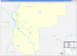 Payette County, ID Wall Map Zip Code Basic Style 2024