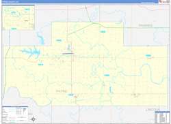 Payne County, OK Wall Map Zip Code Basic Style 2024