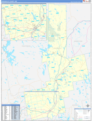 Penobscot County, ME Wall Map Zip Code Basic Style 2024