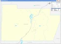 Pershing County, NV Wall Map Zip Code Basic Style 2024